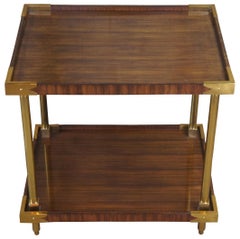 Celerie Kemble Henredon William Two Tier Mahogany Rosewood Brass End Table