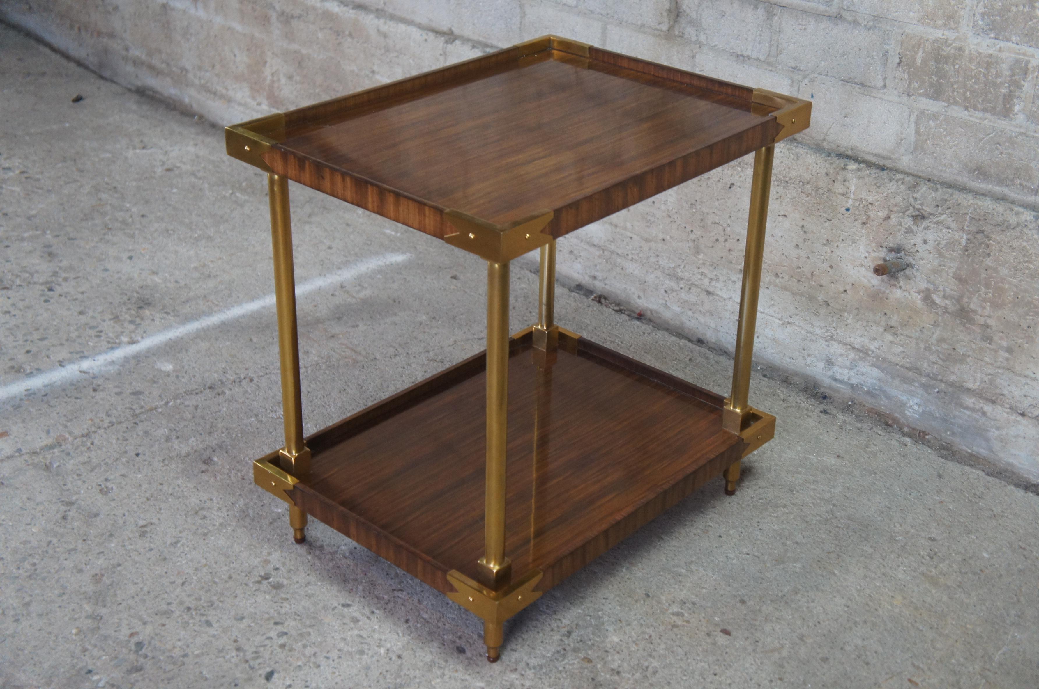 Celerie Kemble Henredon William Two Tier Mahogany Rosewood Brass End Table 2