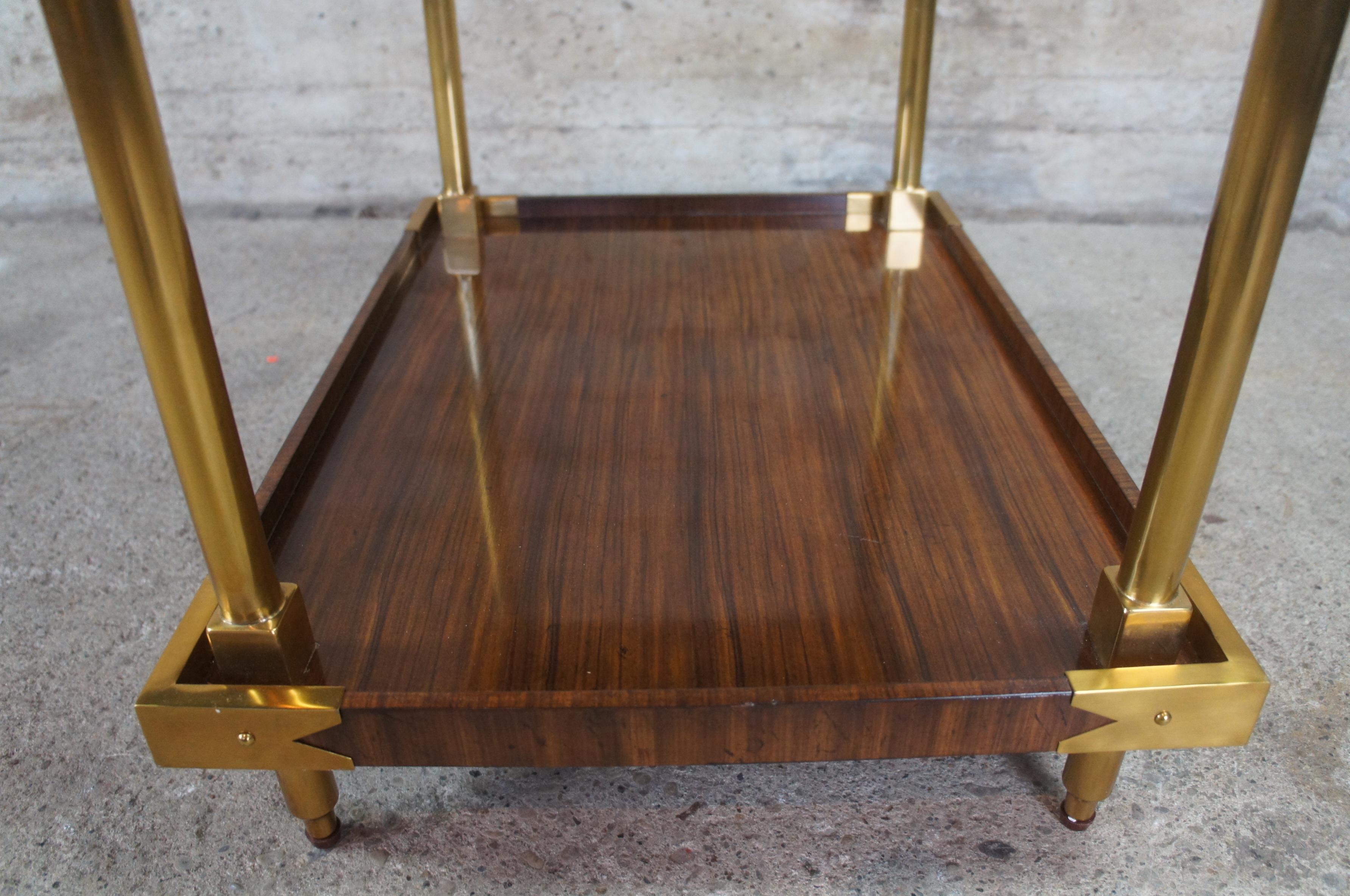 Celerie Kemble Henredon William Two Tier Mahogany Rosewood Brass End Table 4