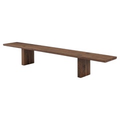 Celerina Minimalist Designer Bench In Solid American Walnut By Matteo Thun