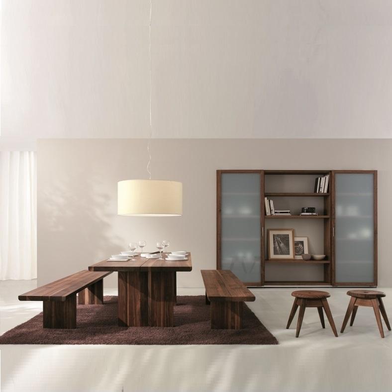 Modern Celerina Walnut Bench By Matteo Thun for Riva1920 Italy For Sale