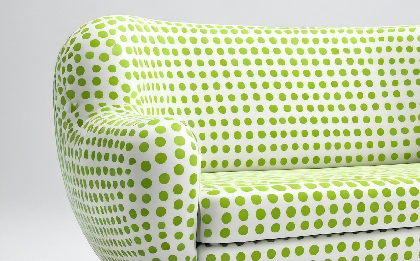 Celery Polkadot-Loungesessel (Indisch) im Angebot