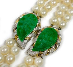 Celeste 47" Akoya Pearl & Green Jade Necklace