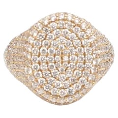 Celeste Aura 14K (18K Custom) Gold Diamond Pave Dome Ring