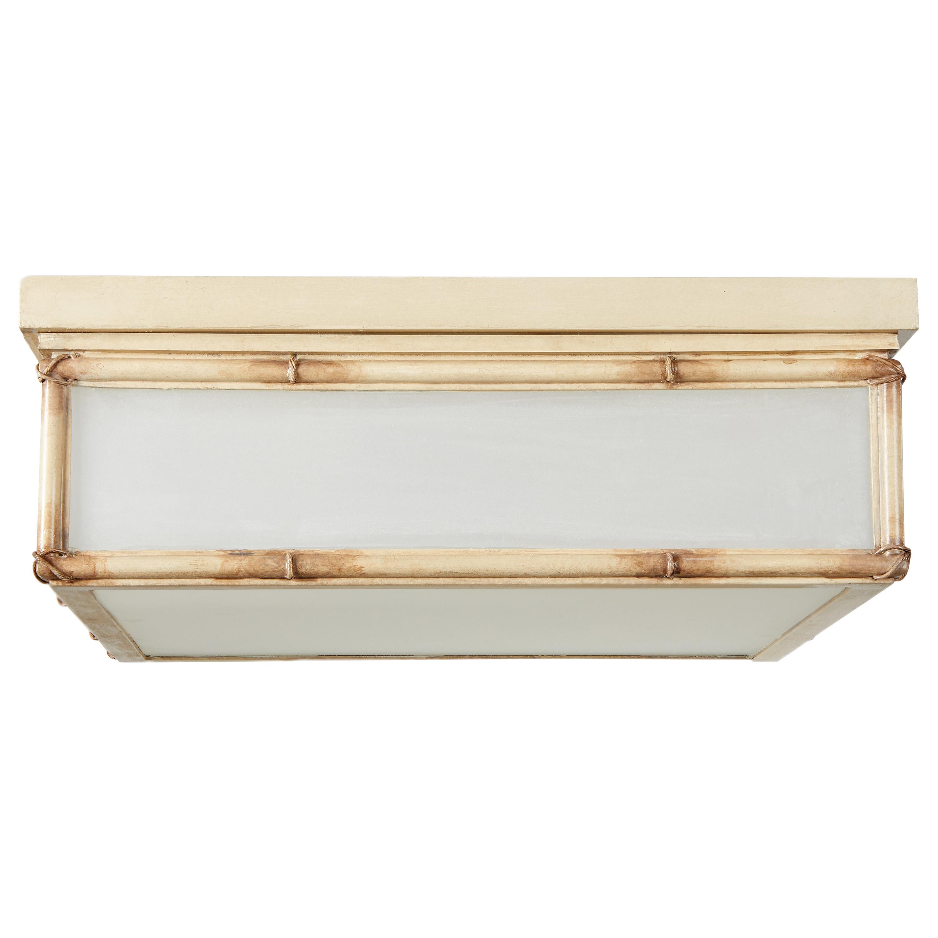 Celeste Bamboo Flush Mount, by David Duncan, Hand Painted, Gold Faux Bamboo For Sale