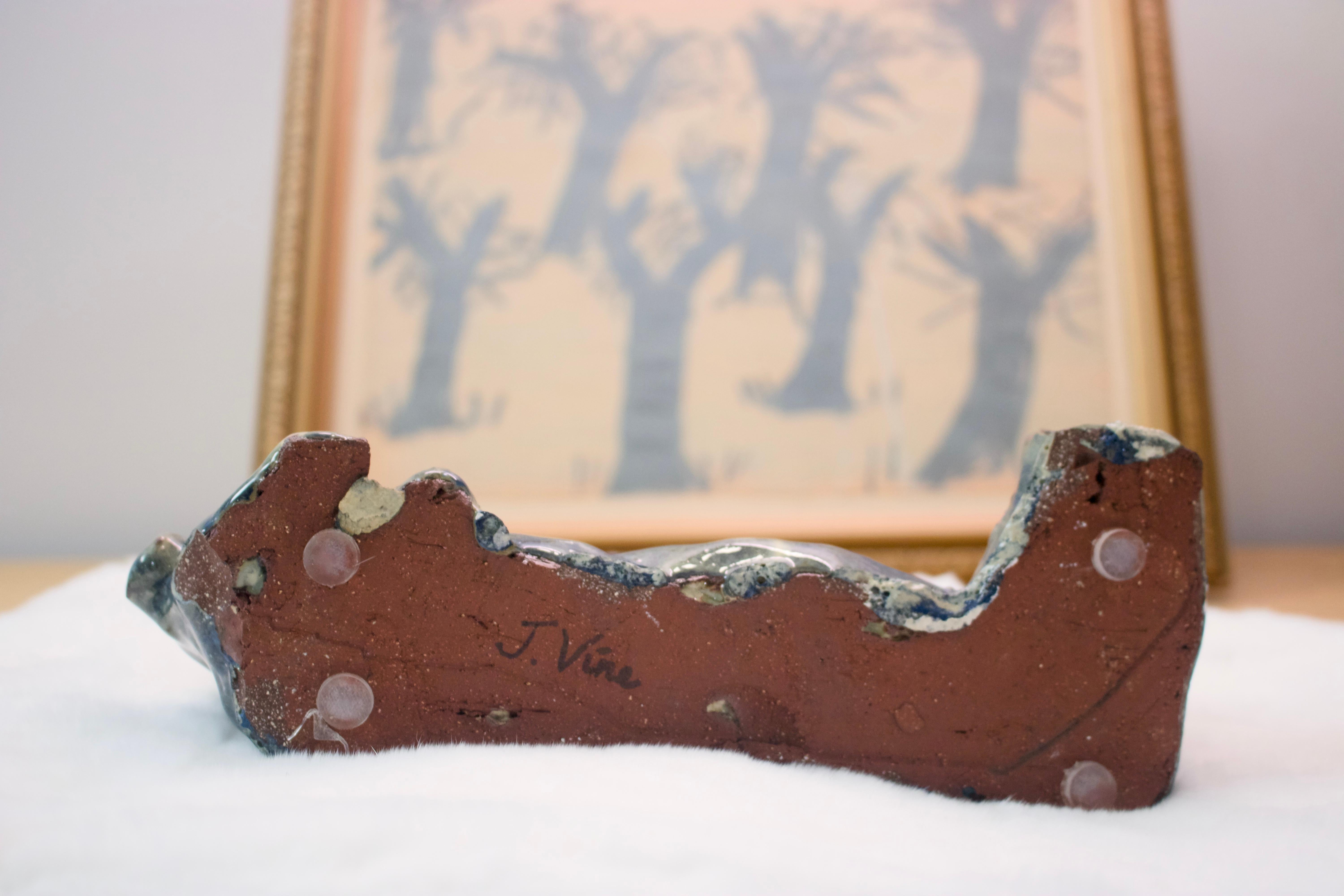 “Céleste” cerulean marbled reclining bust and torso sculpture In Good Condition For Sale In San Francisco, US