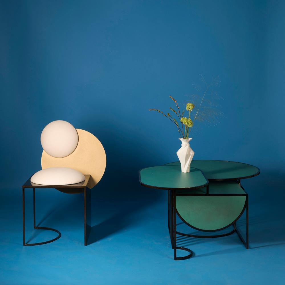 Celeste Chair in White Fabric and Metal, by Lara Bohinc, in Stock 2