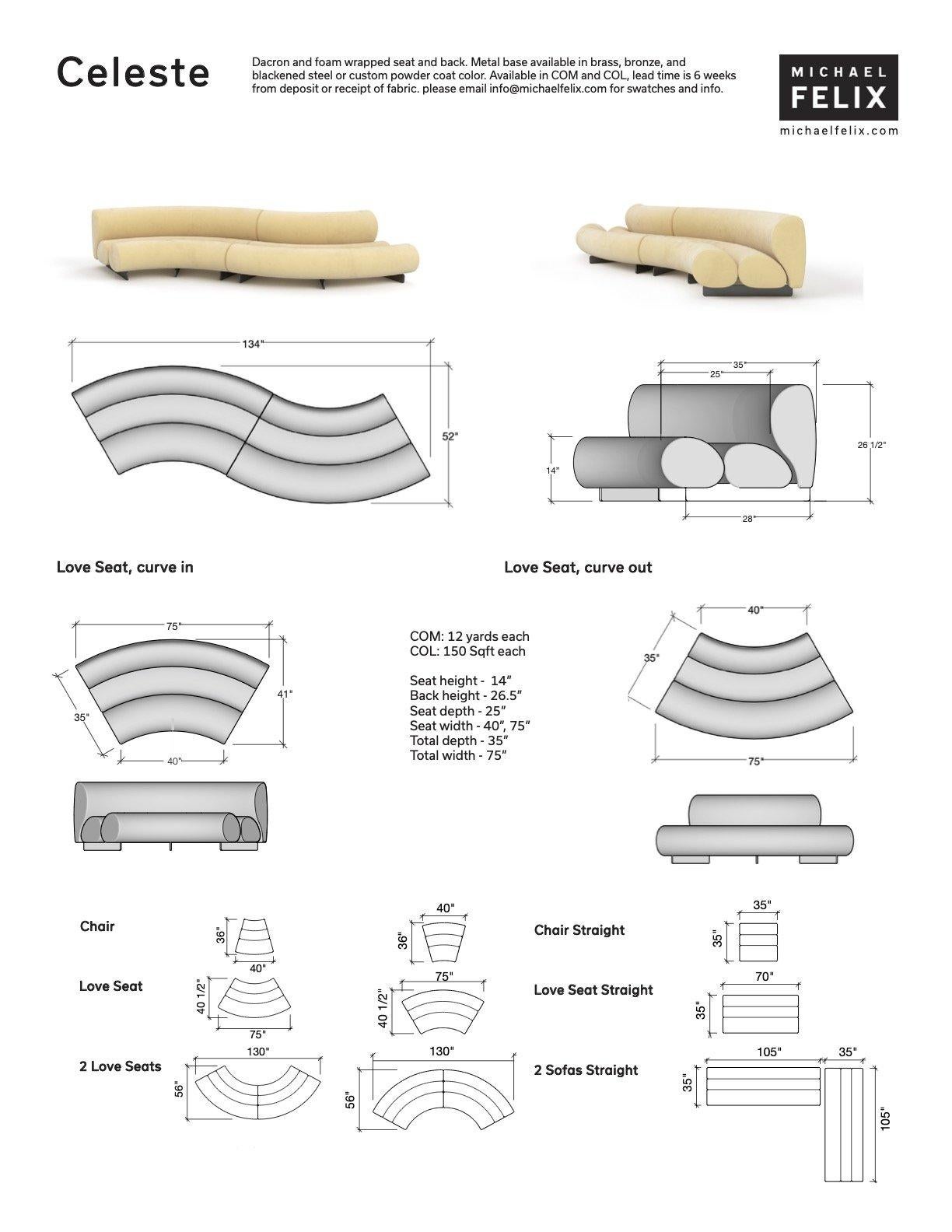 Celeste Gebogener Loveseat aus Samt im Angebot 4