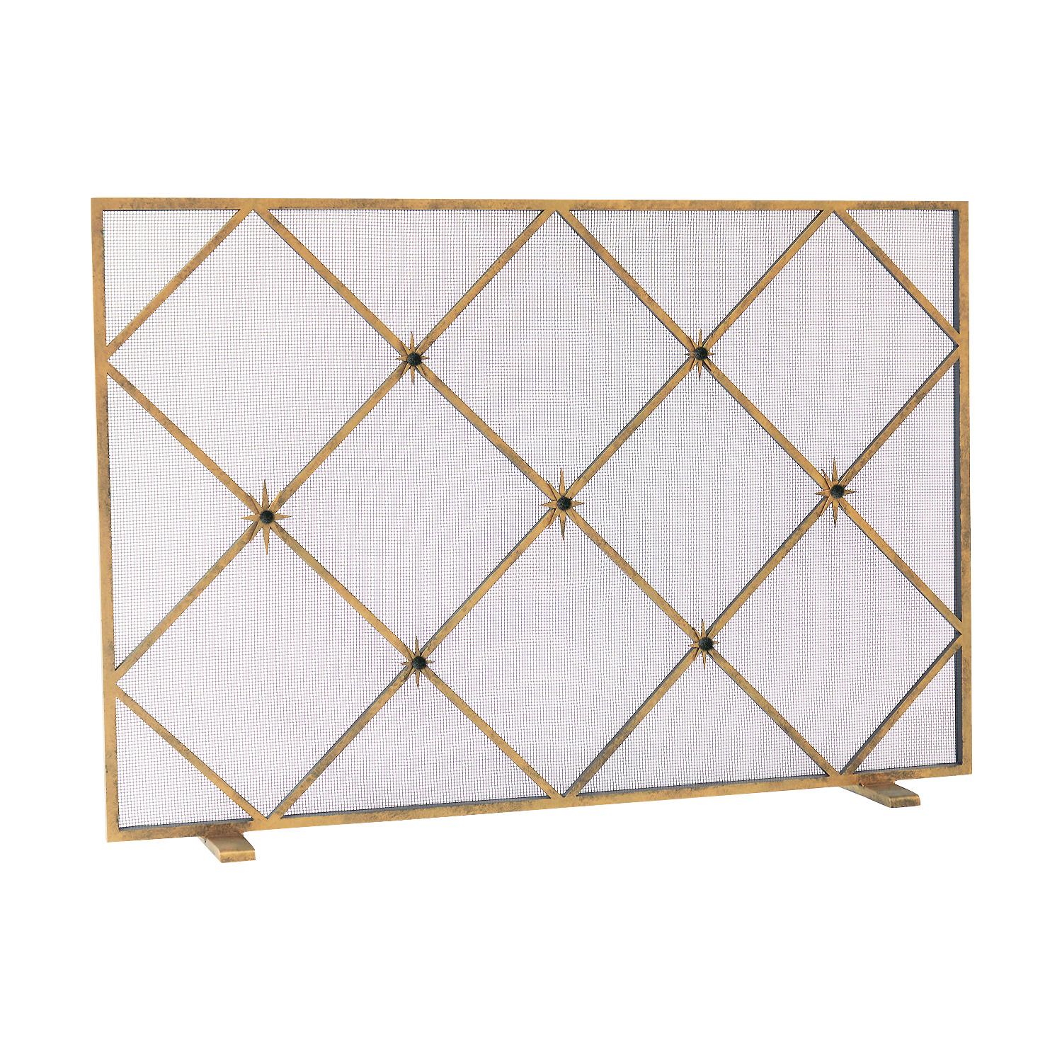 American Celeste Fireplace Screen in Aged Gold For Sale