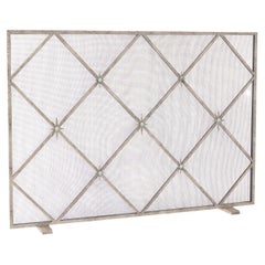 Celeste Fireplace Screen in Aged Silver