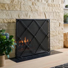 Celeste Fireplace Screen in Gold Rubbed Black