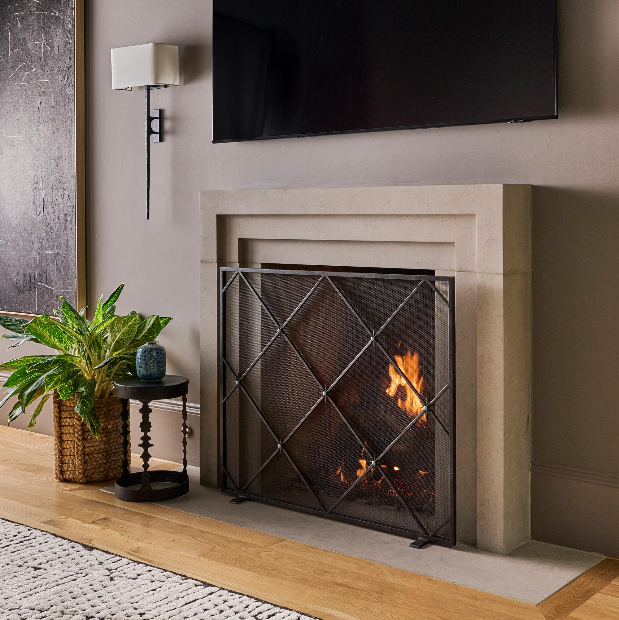 Celeste Fireplace Screen in Tobacco For Sale 2