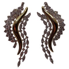 Orecchini Celeste Flames in oro giallo e diamanti