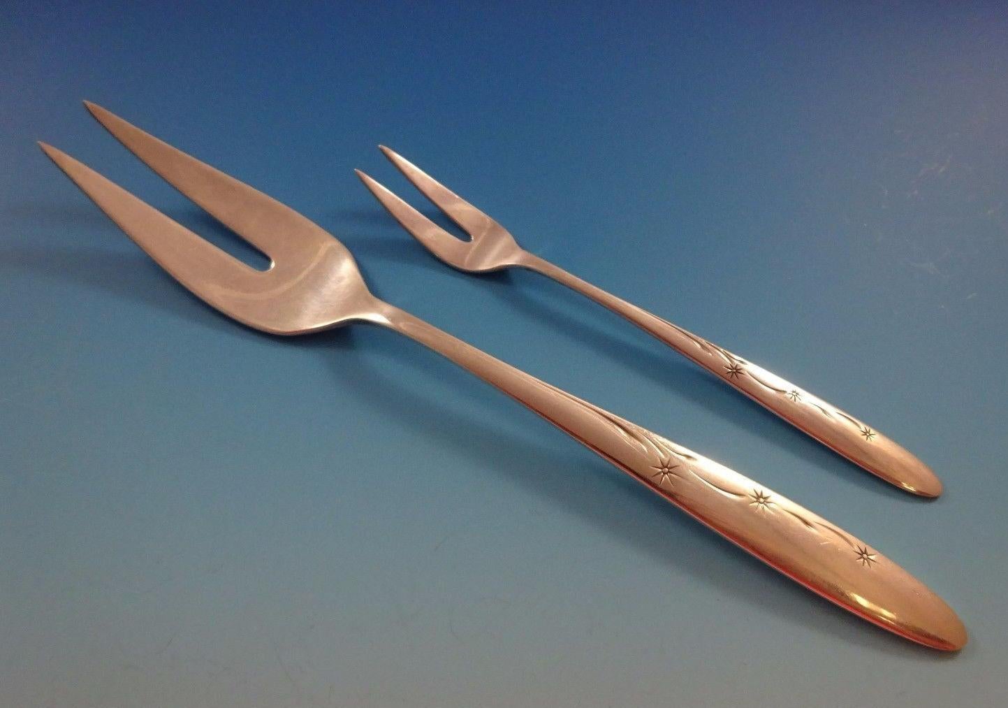 Celeste Gorham Sterling Silver Flatware Set 8 Service 61 pcs Mid Century Modern For Sale 2