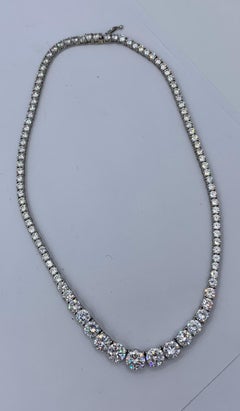 Celeste Holm Riviere Necklace Diamond Paste 14 Karat White Gold Oscar Winner