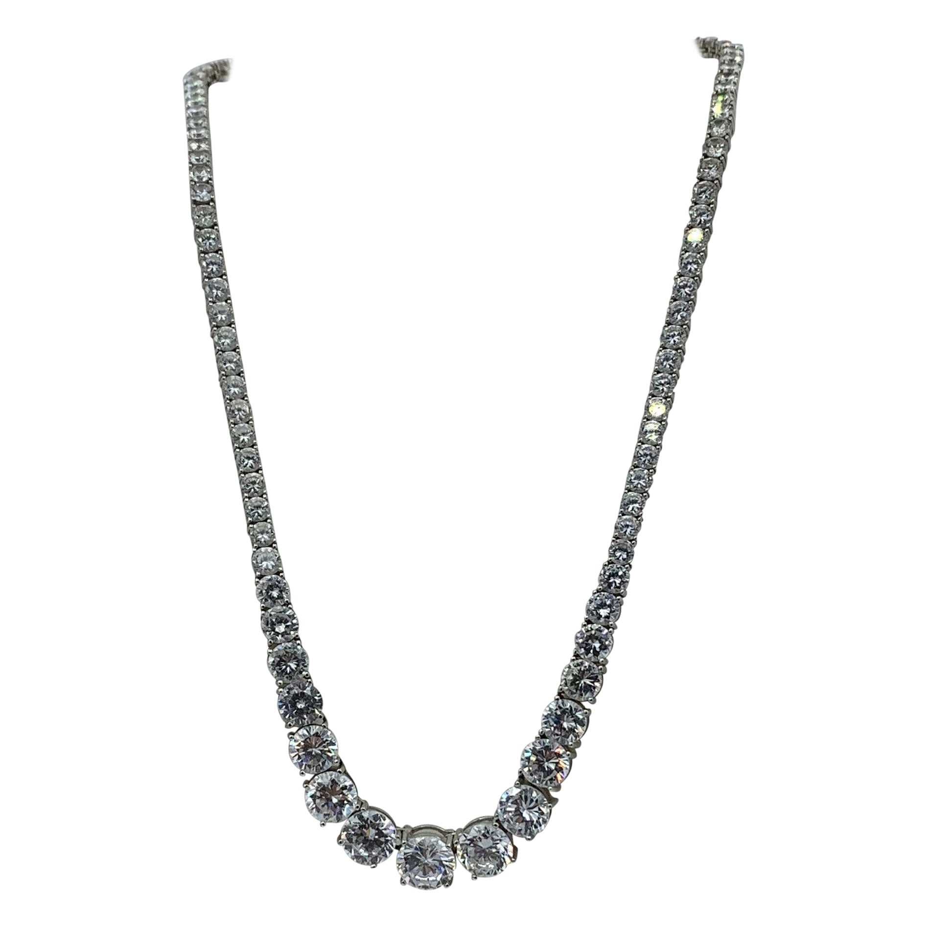 Celeste Holm Riviere Collana con diamanti in oro bianco 14 carati Vincitore dell'Oscar in vendita