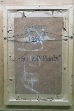 Original-Ölgemälde im naiven Stil: Porträt eines Mädchens von Celeste Radloff