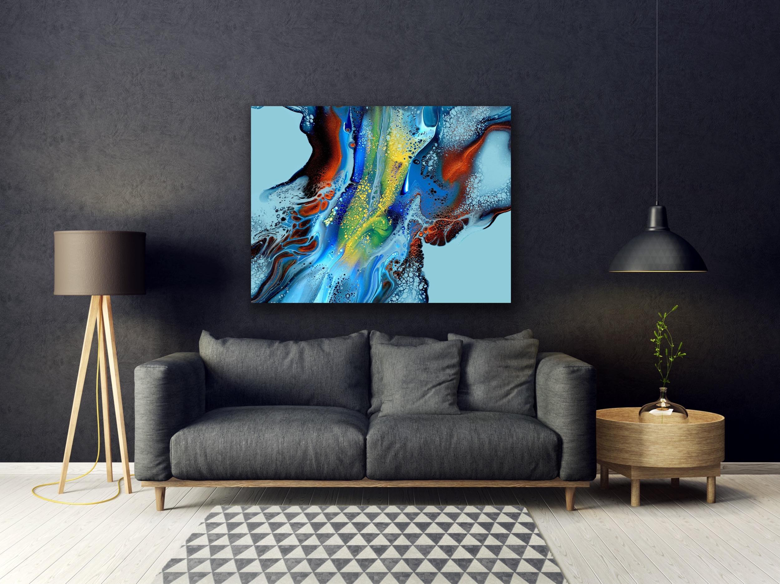 This is a giclee print of an original painting by Celeste Reiter. Printed on lightweight metal composite, your artwork comes ready to hang. This vibrant composition can be hung both indoor and outdoor as it is weather resistant.

This limited