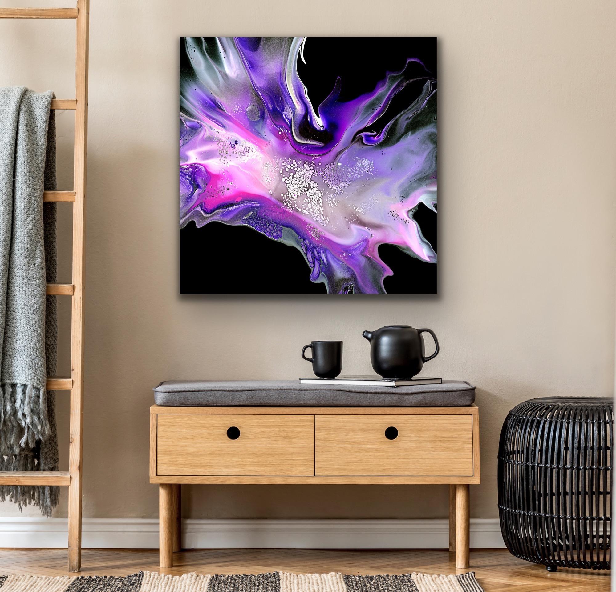 Black Purple Abstract Modern Large Giclee Print Art, Limited Edition Signed For Sale 5