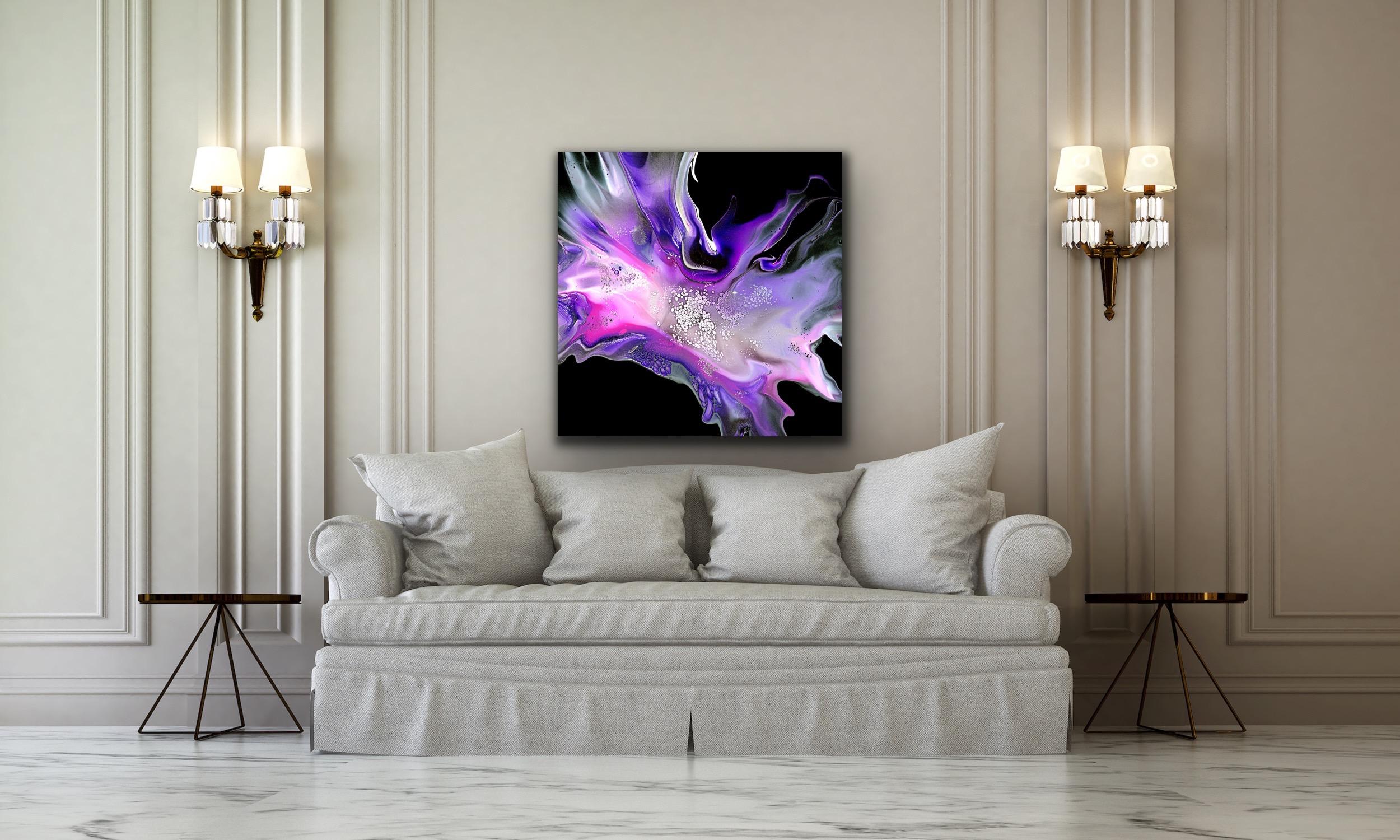Black Purple Abstract Modern Large Giclee Print Art, Limited Edition Signed For Sale 6