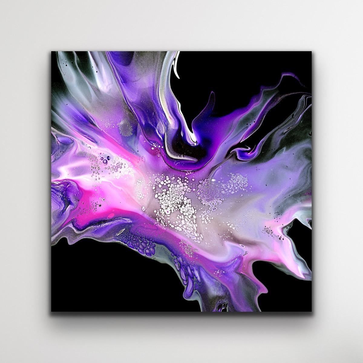 Black Purple Abstract Modern Large Giclee Print Art, Limited Edition Signed