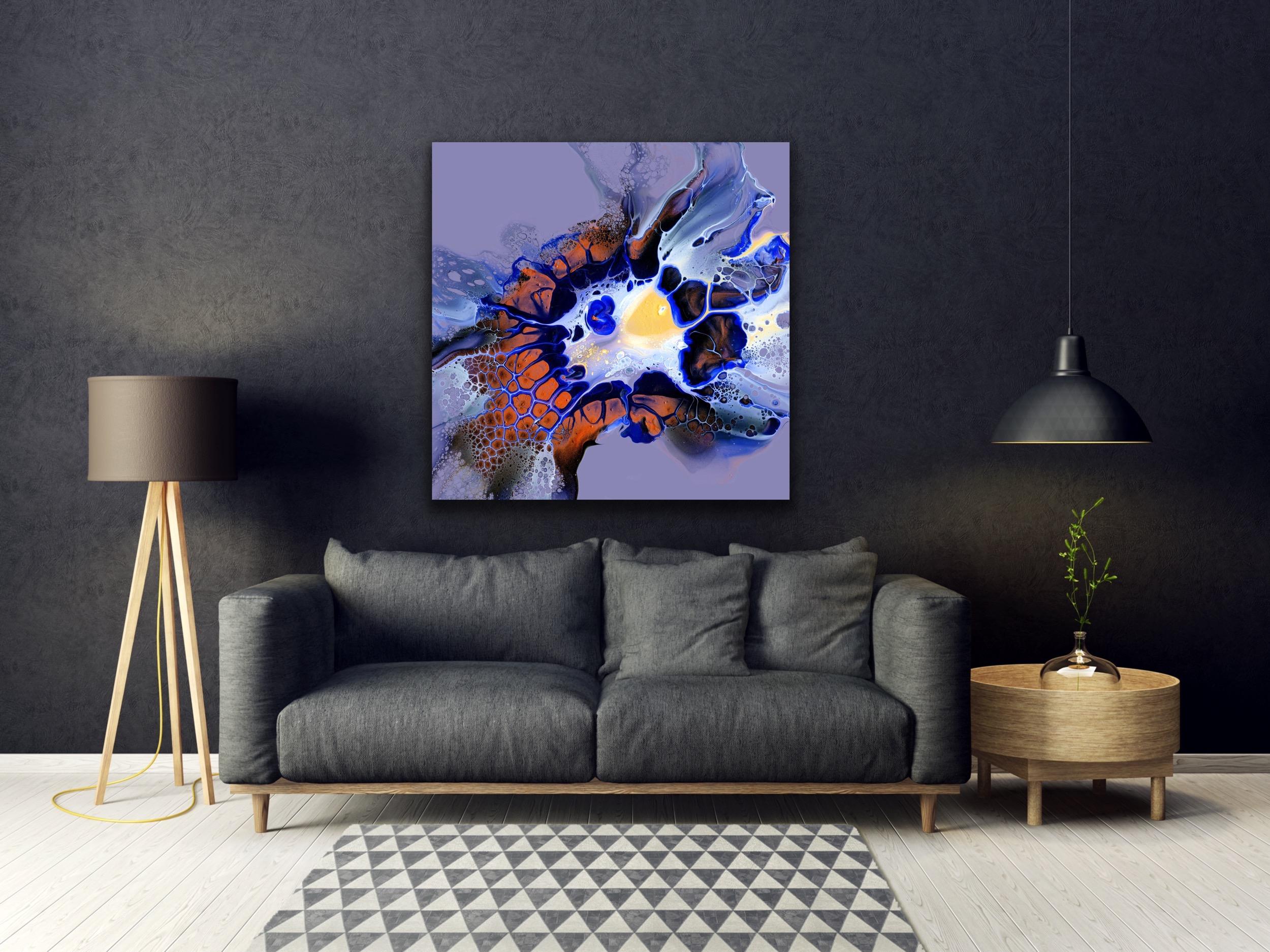 Abstract Fluid Modern Painting, Celeste Reiter, Signed Limited Edition Giclee For Sale 1
