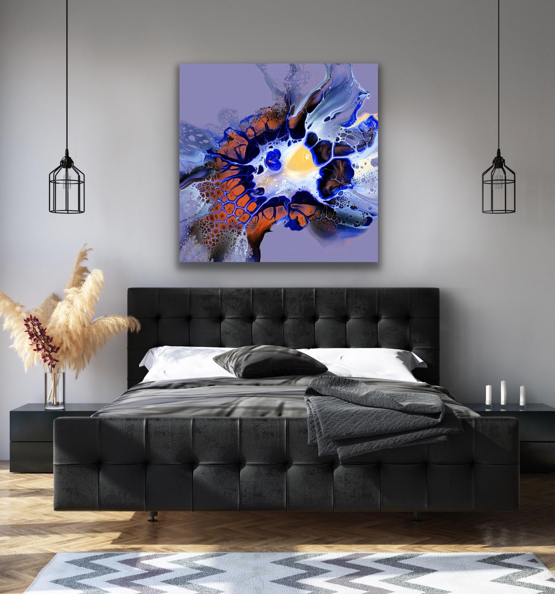 Abstract Fluid Modern Painting, Celeste Reiter, Signed Limited Edition Giclee For Sale 2