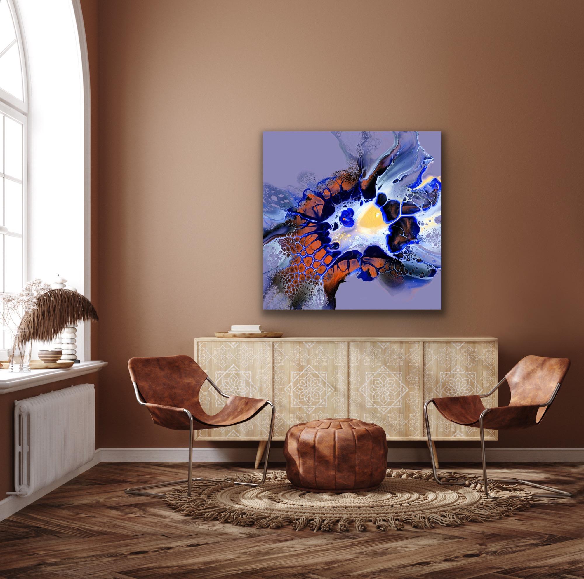 Abstract Fluid Modern Painting, Celeste Reiter, Signed Limited Edition Giclee For Sale 3