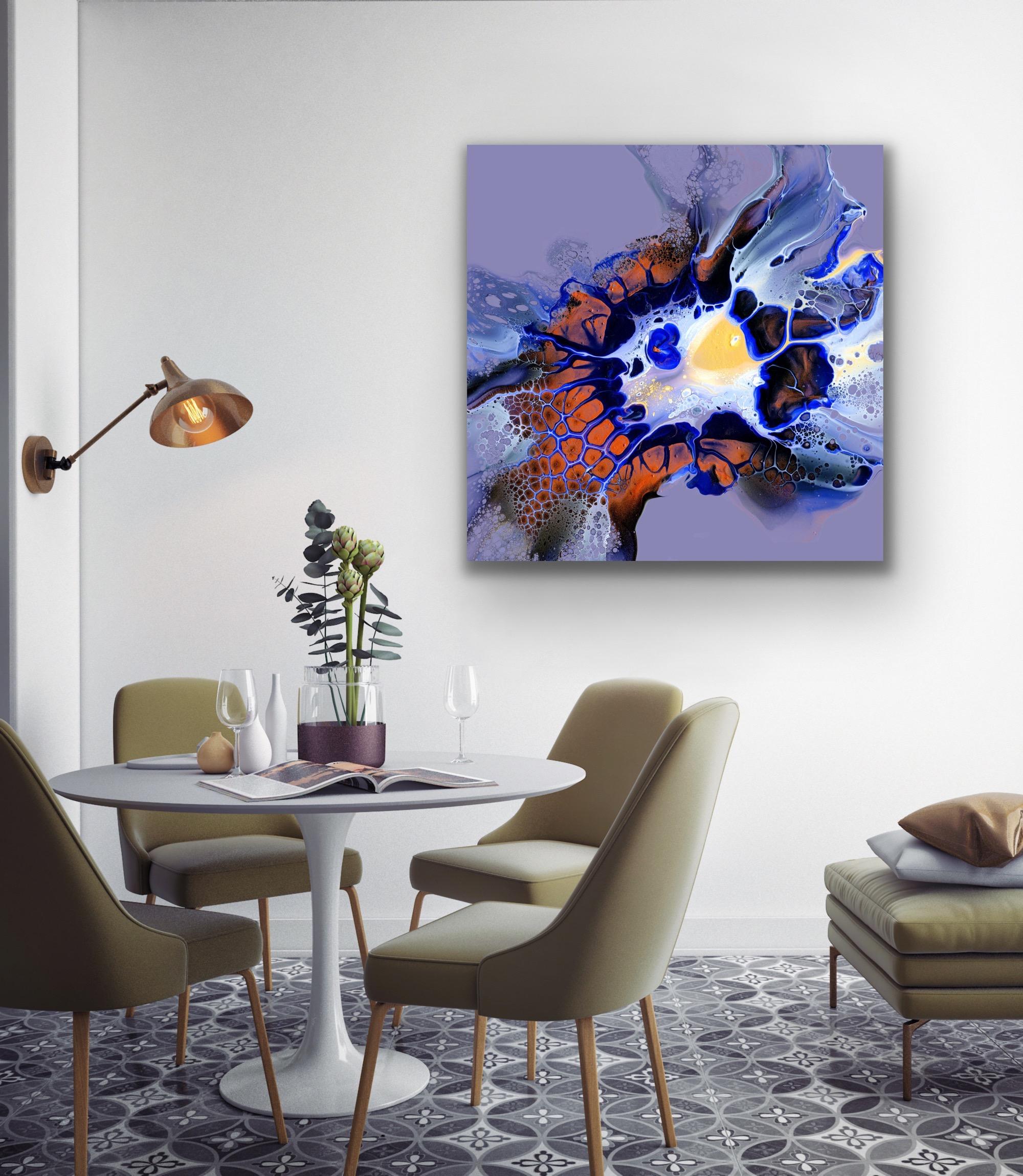Abstract Fluid Modern Painting, Celeste Reiter, Signed Limited Edition Giclee For Sale 4