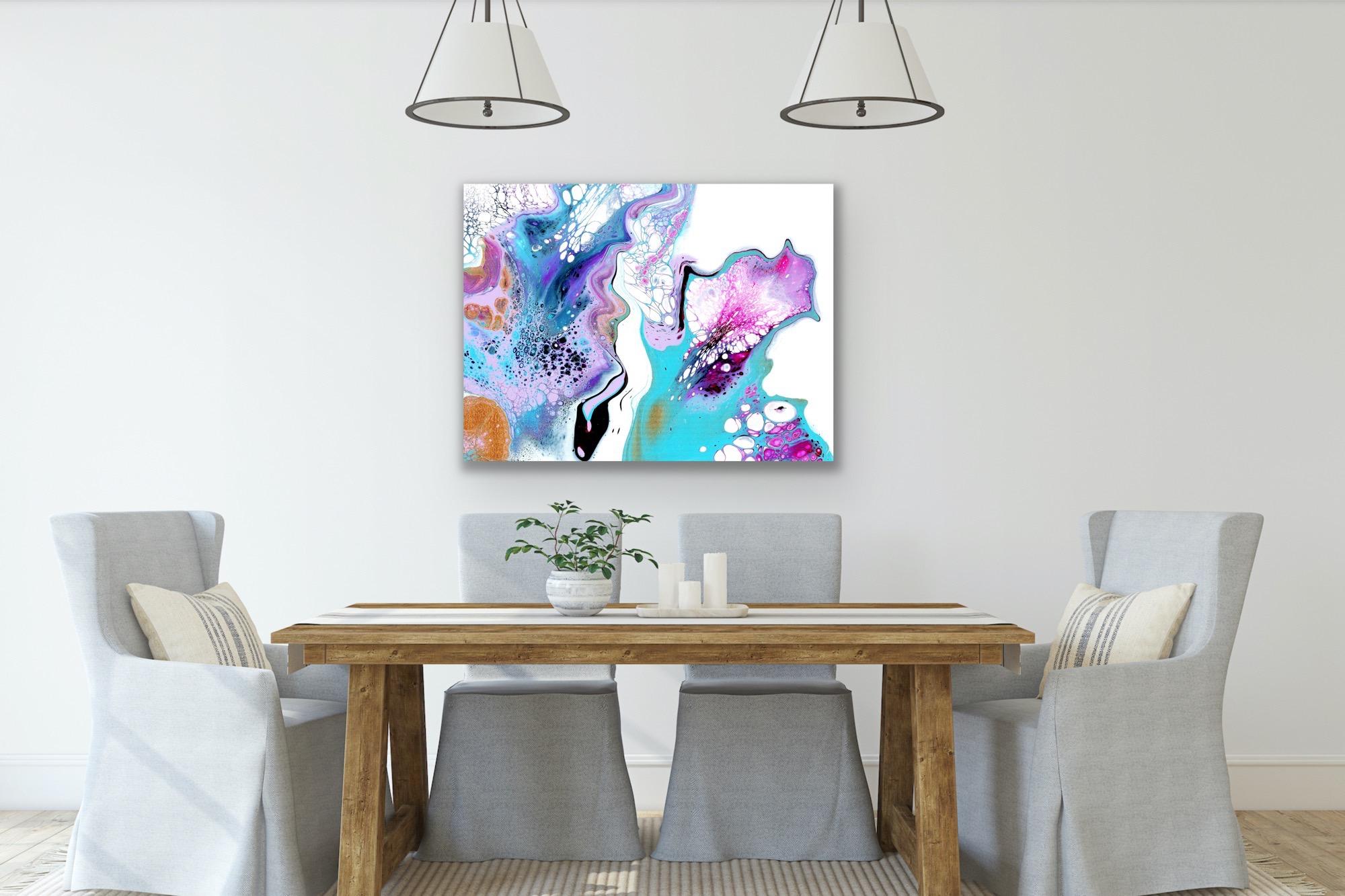 Contemporary Abstract Fluid Art, Celeste Reiter, Signed LE, Large Modern Print For Sale 1