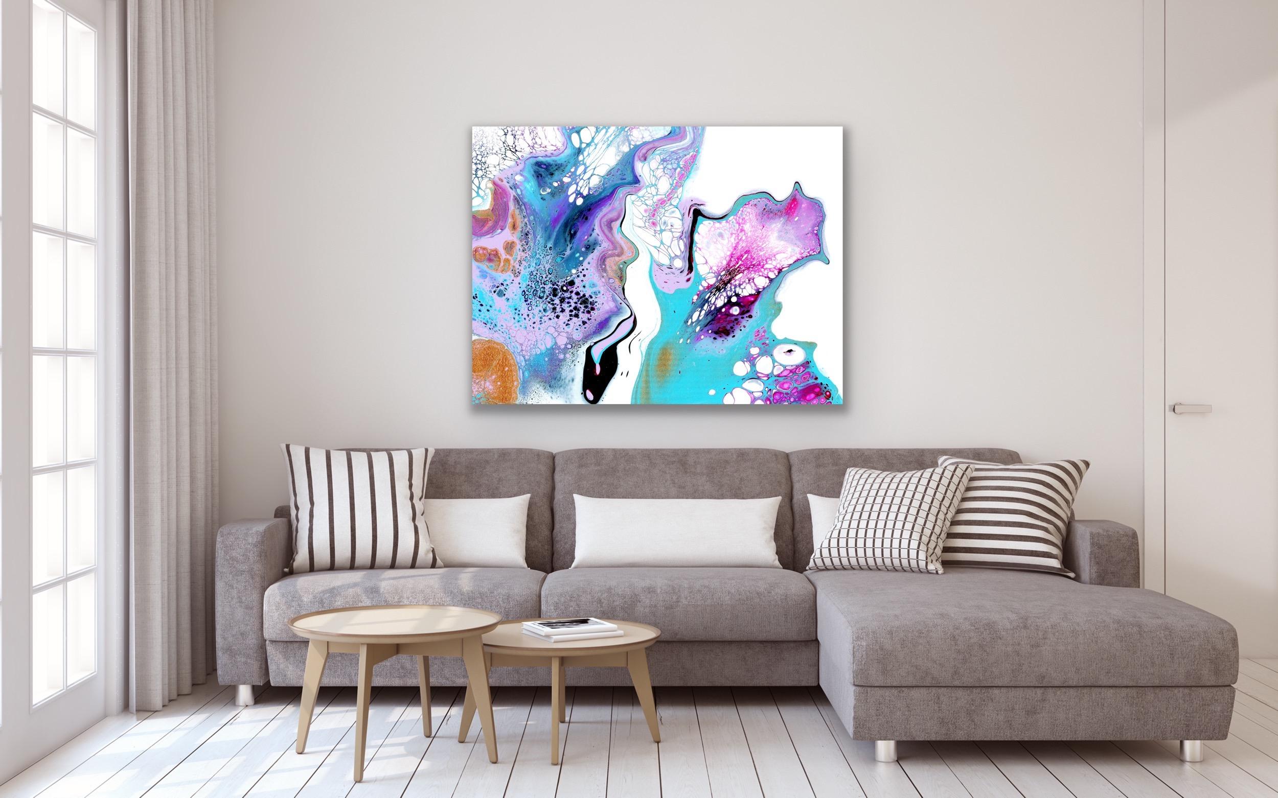 Contemporary Abstract Fluid Art, Celeste Reiter, Signed LE, Large Modern Print For Sale 2