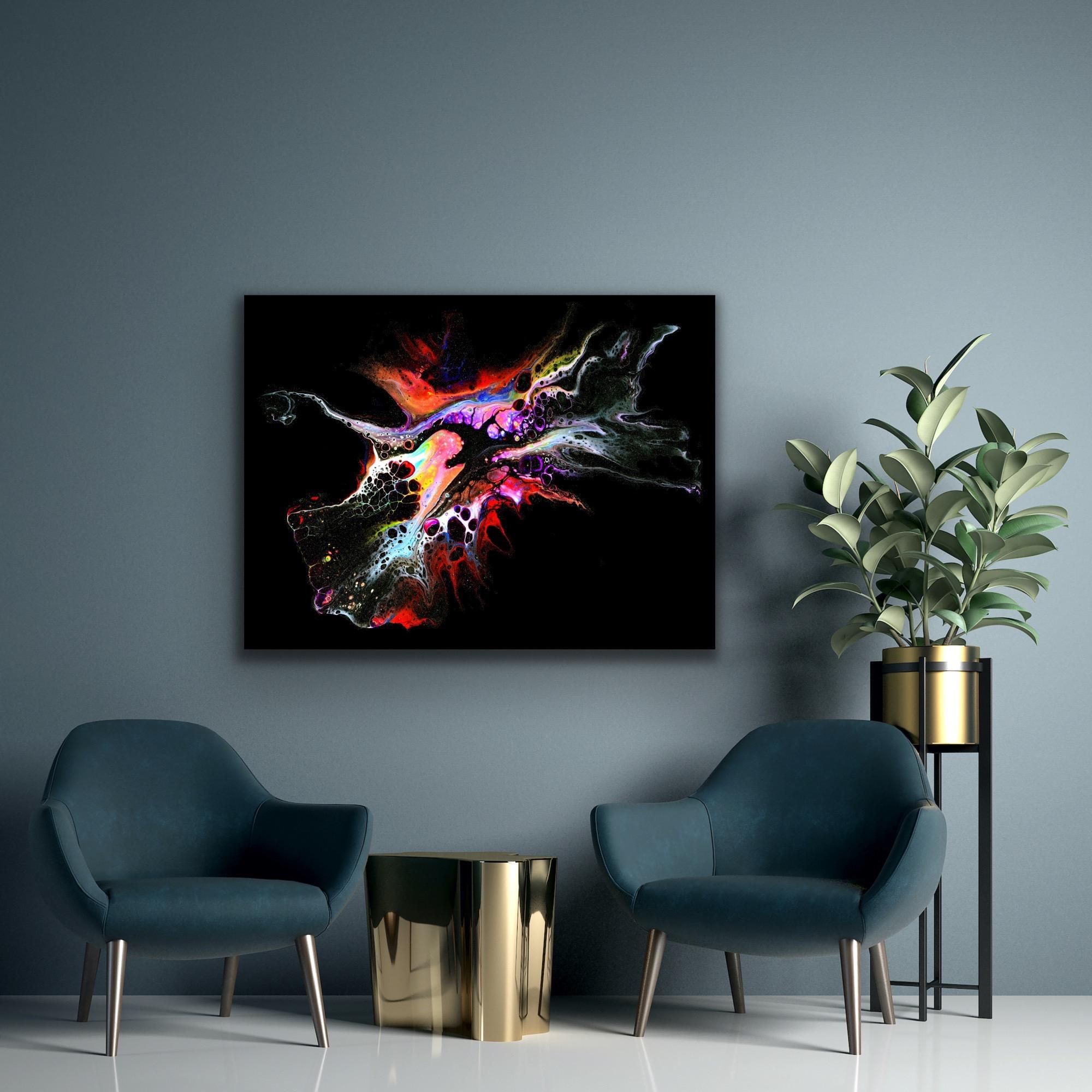Contemporary Abstract Fluid Art, Celeste Reiter, Signed LE Modern Print on Metal For Sale 3