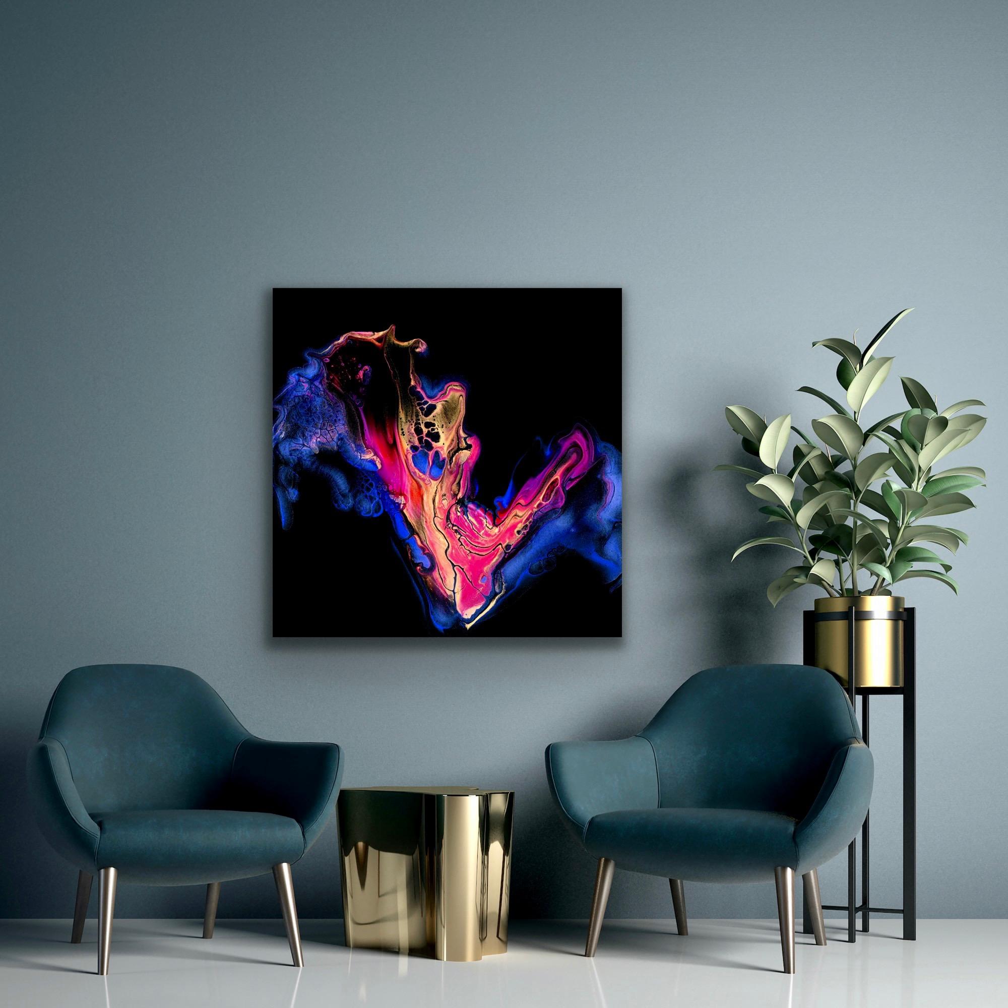 Contemporary Black Abstract Painting, Modern Print, LE Signed by Celeste Reiter For Sale 3