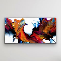 Contemporary Modern Abstract Painting, Fluid Art, LE Print Signed by artist.