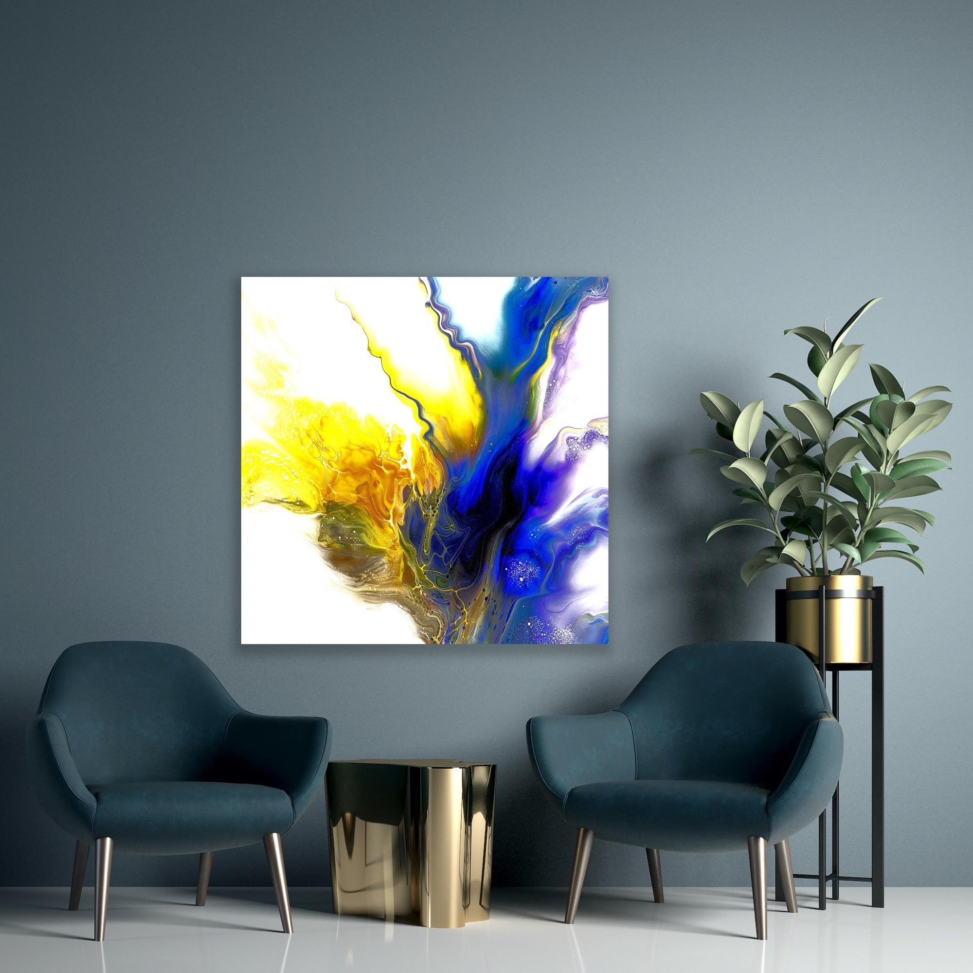 Contemporary Modern Abstract Fluid Art, Signed Giclee by Celeste Reiter For Sale 2