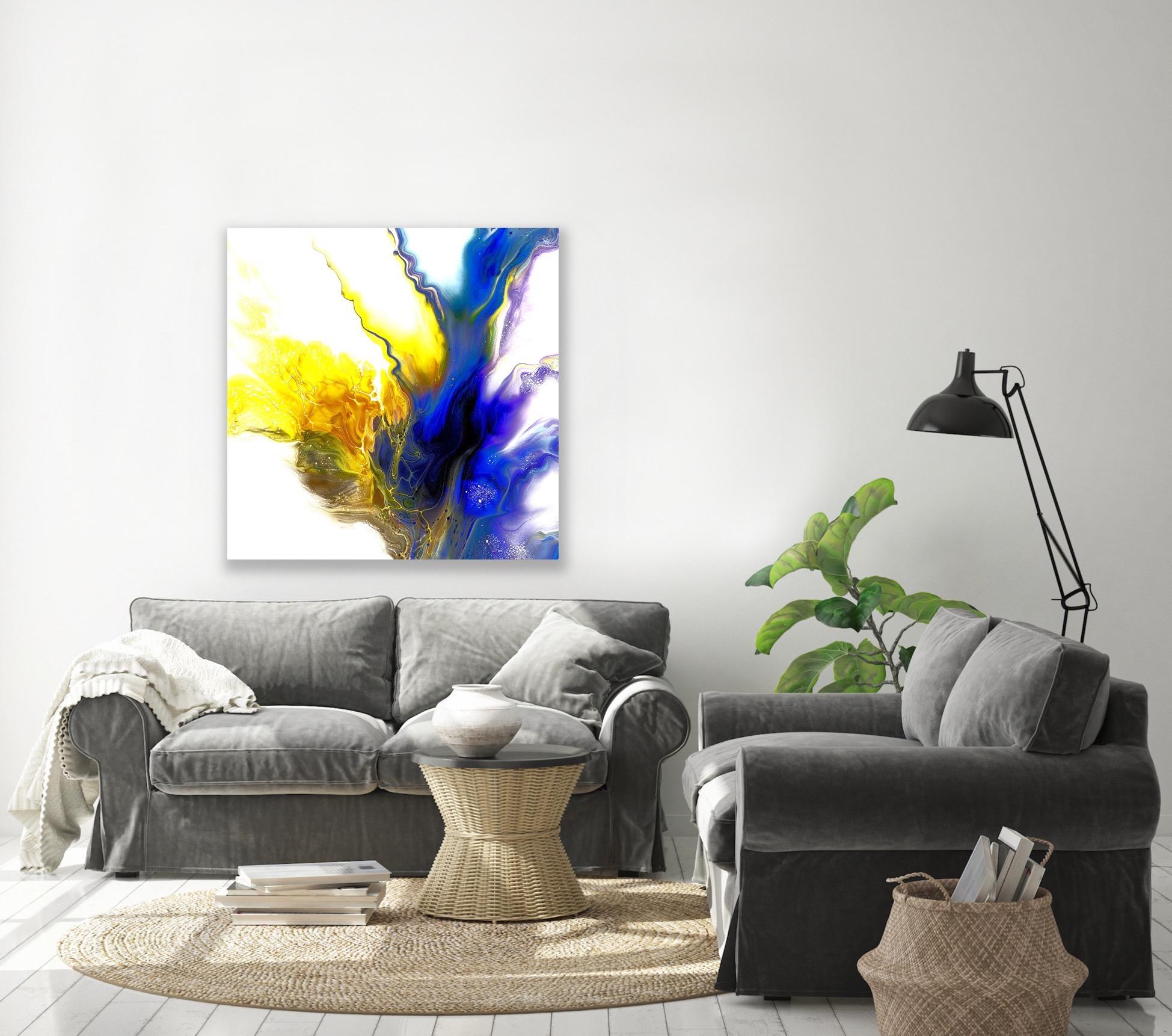 Contemporary Modern Abstract Fluid Art, Signed Giclee by Celeste Reiter For Sale 4