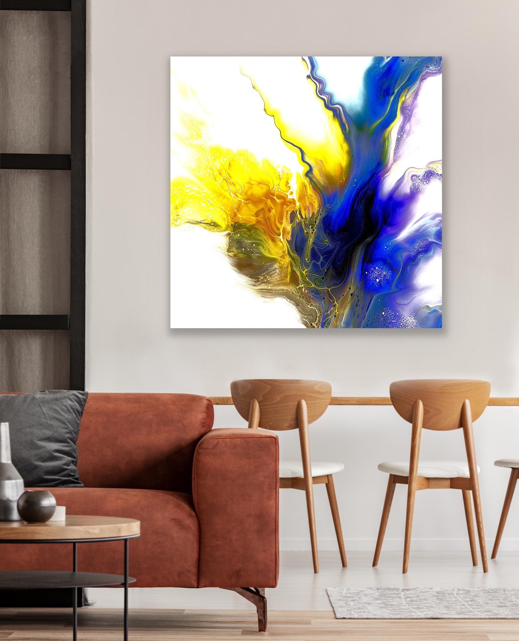 Contemporary Modern Abstract Fluid Art, Signed Giclee by Celeste Reiter For Sale 5