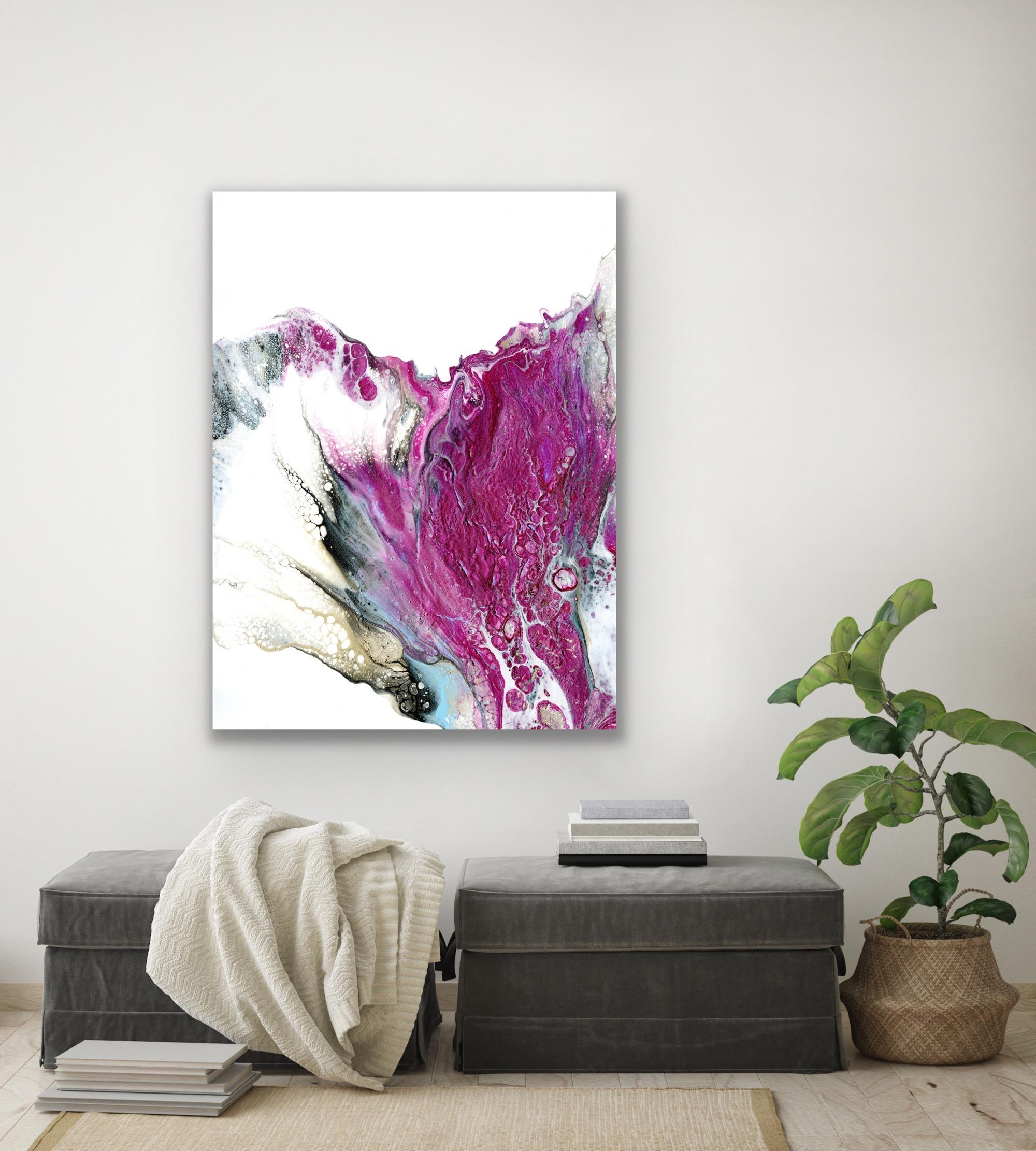 Modern Abstract Fluid Painting, Celeste Reiter, Signed Limited Edition Giclee’ For Sale 2