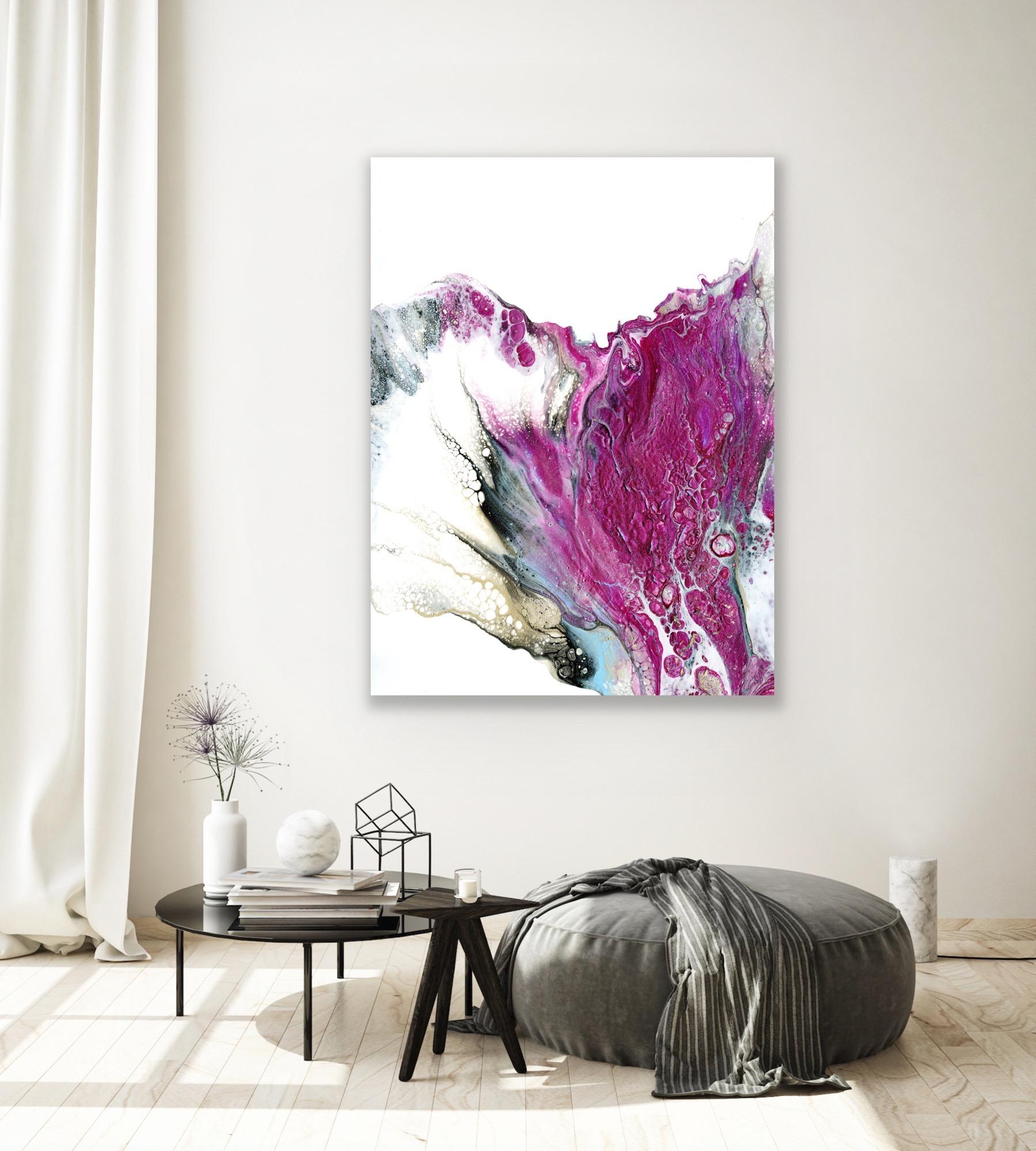 Modern Abstract Fluid Painting, Celeste Reiter, Signed Limited Edition Giclee’ For Sale 3