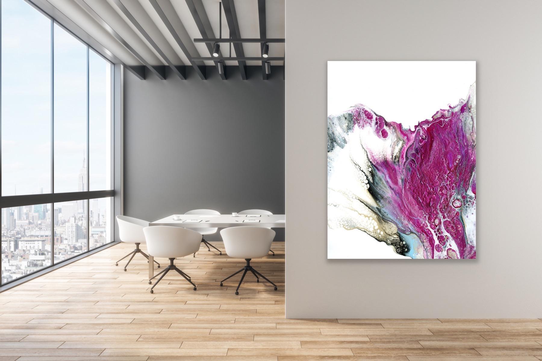 Modern Abstract Fluid Painting, Celeste Reiter, Signed Limited Edition Giclee’ For Sale 4