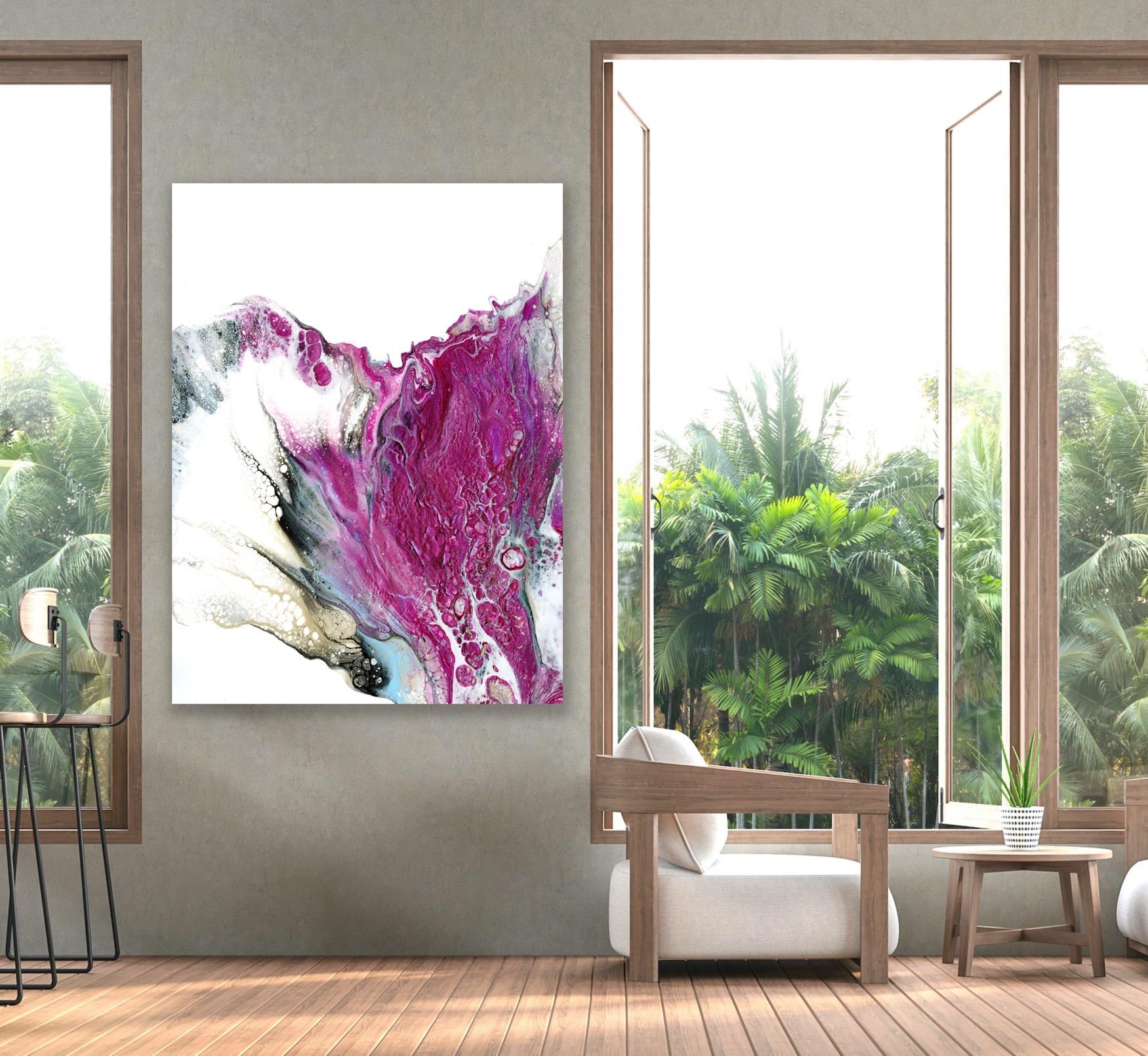 Modern Abstract Fluid Painting, Celeste Reiter, Signed Limited Edition Giclee’ For Sale 5