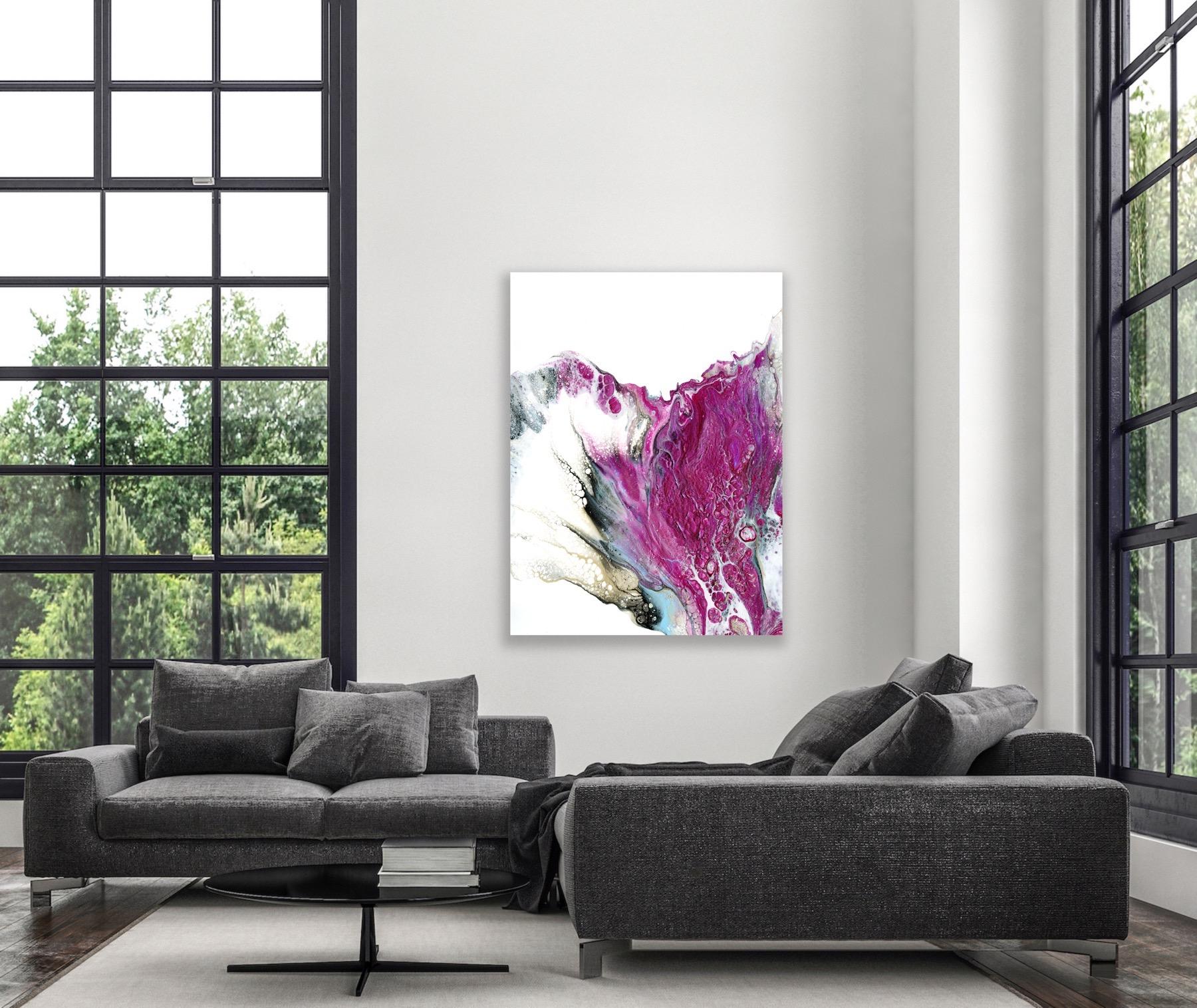 Modern Abstract Fluid Painting, Celeste Reiter, Signed Limited Edition Giclee’ For Sale 6