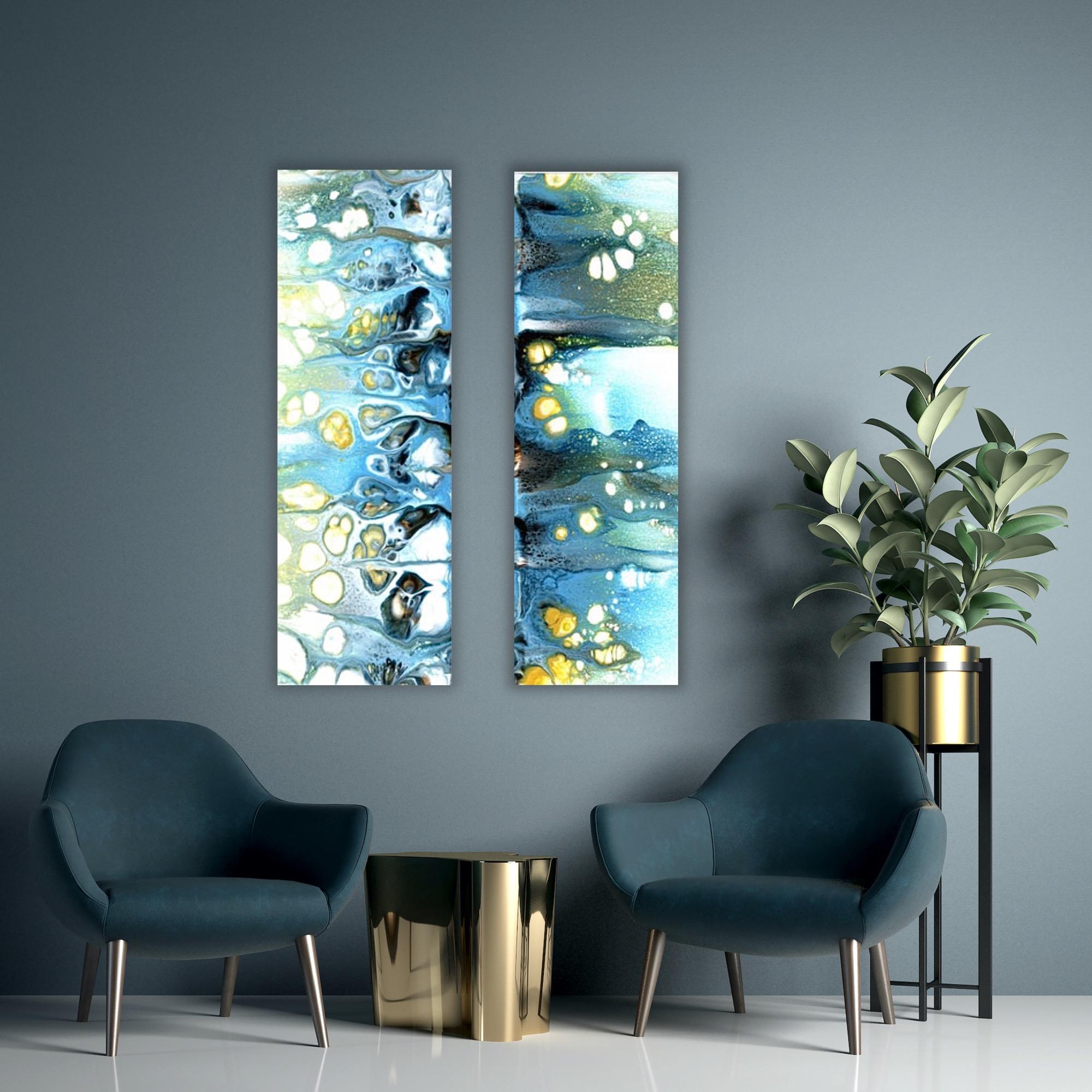 Modern Abstract Painting Diptych, Celeste Reiter, Signed Limited Edition Giclee’ For Sale 5