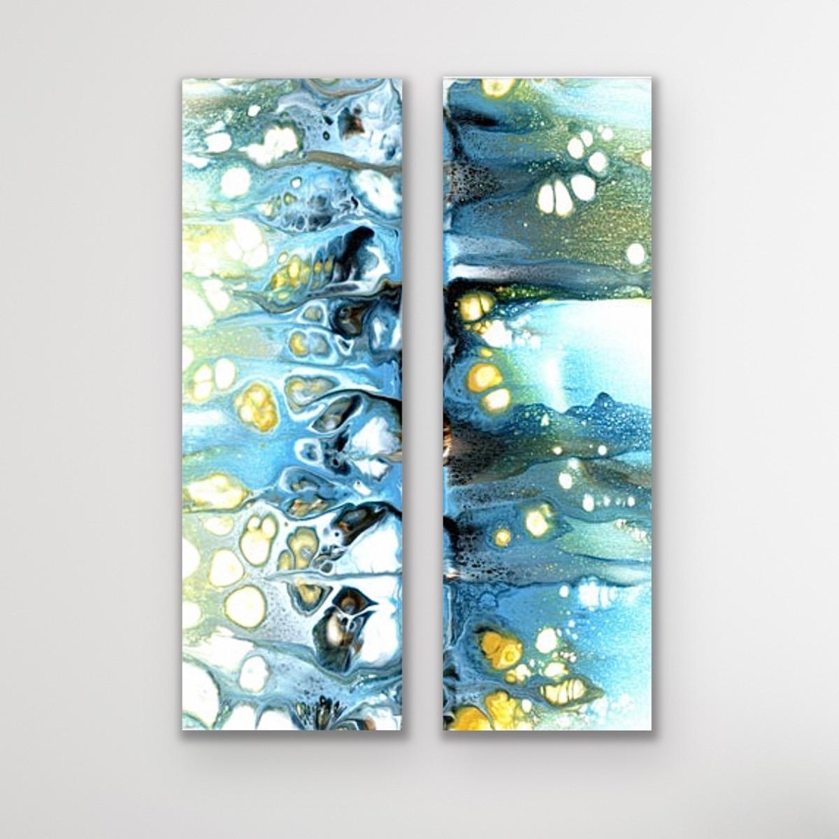 Modern Abstract Painting Diptych, Celeste Reiter, Signed Limited Edition Giclee’