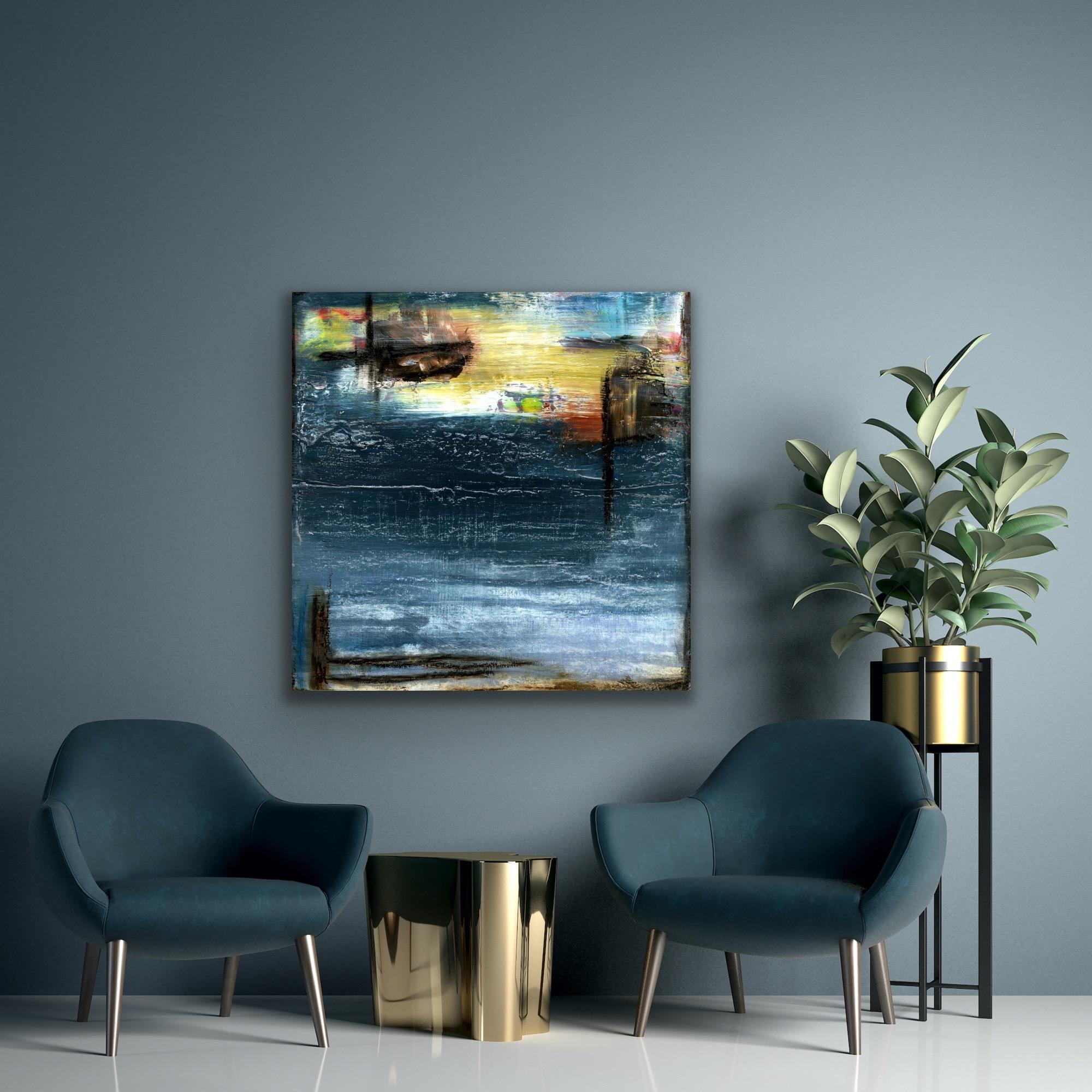 Modern Abstract Painting, Large Giclee Print on Metal, LE Signed by artist. For Sale 2