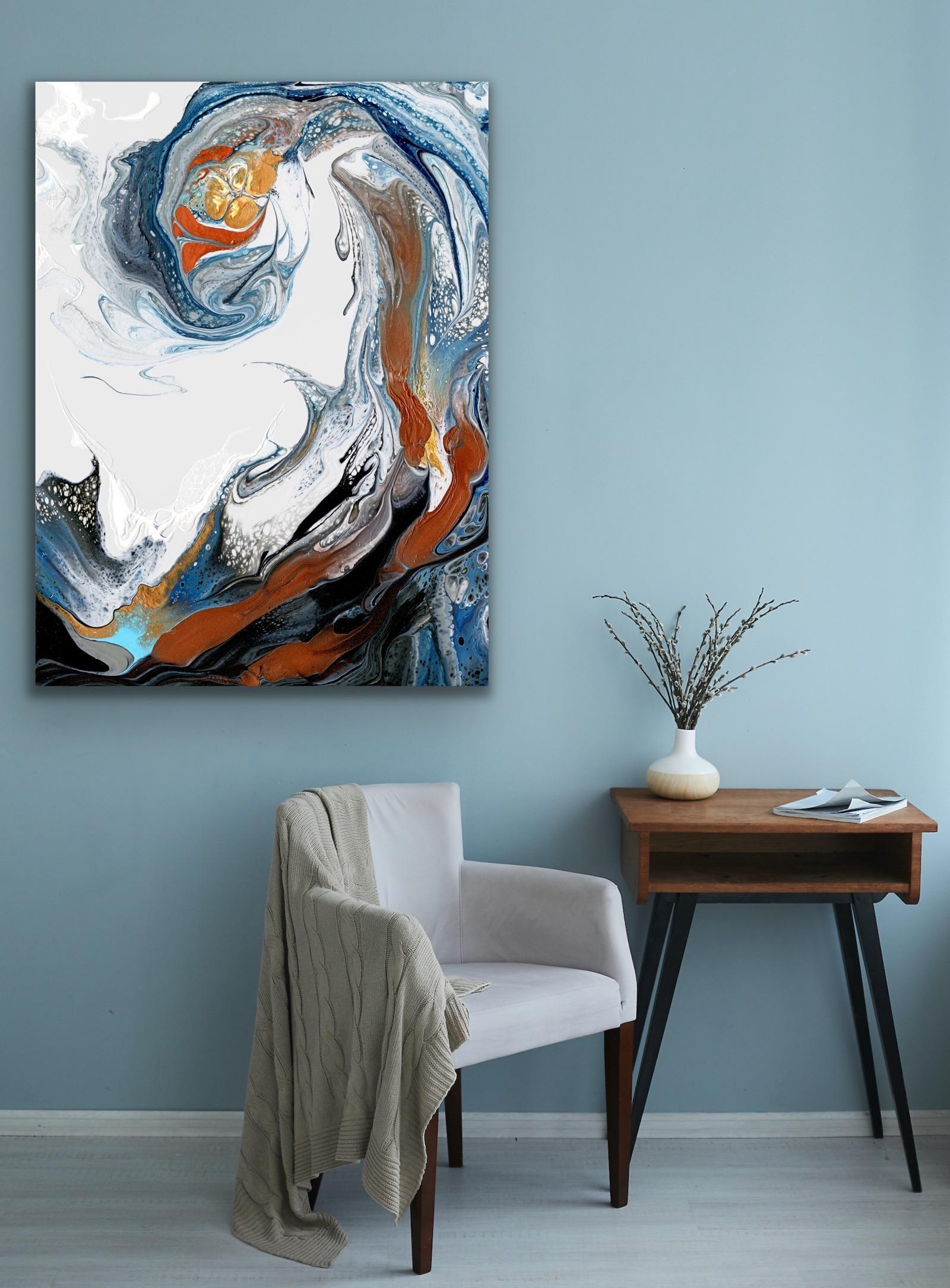 Modern Abstract Wave Inspired, Celeste Reiter, Signed Limited Edition Giclee’ For Sale 2