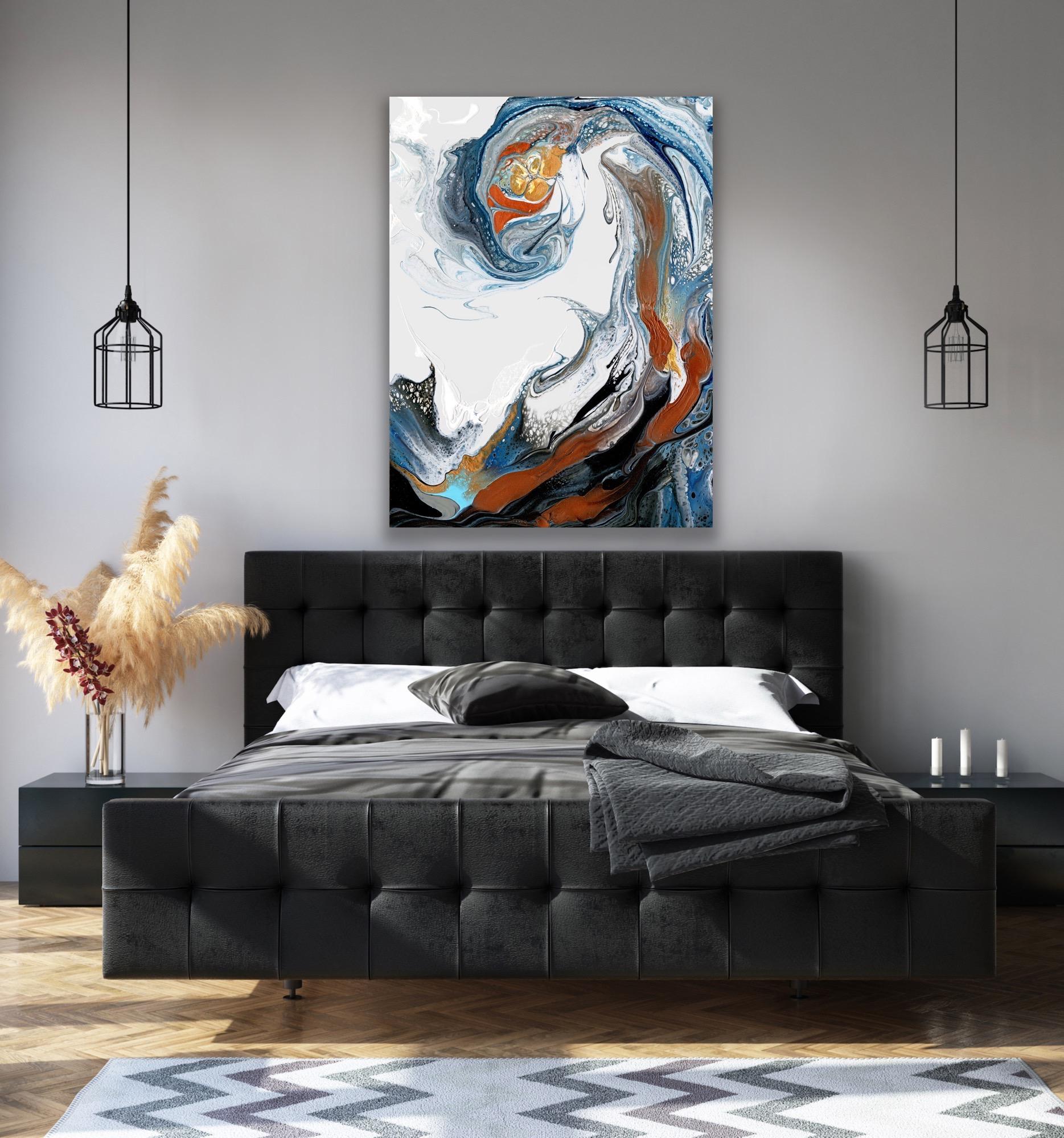 Modern Abstract Wave Inspired, Celeste Reiter, Signed Limited Edition Giclee’ For Sale 3