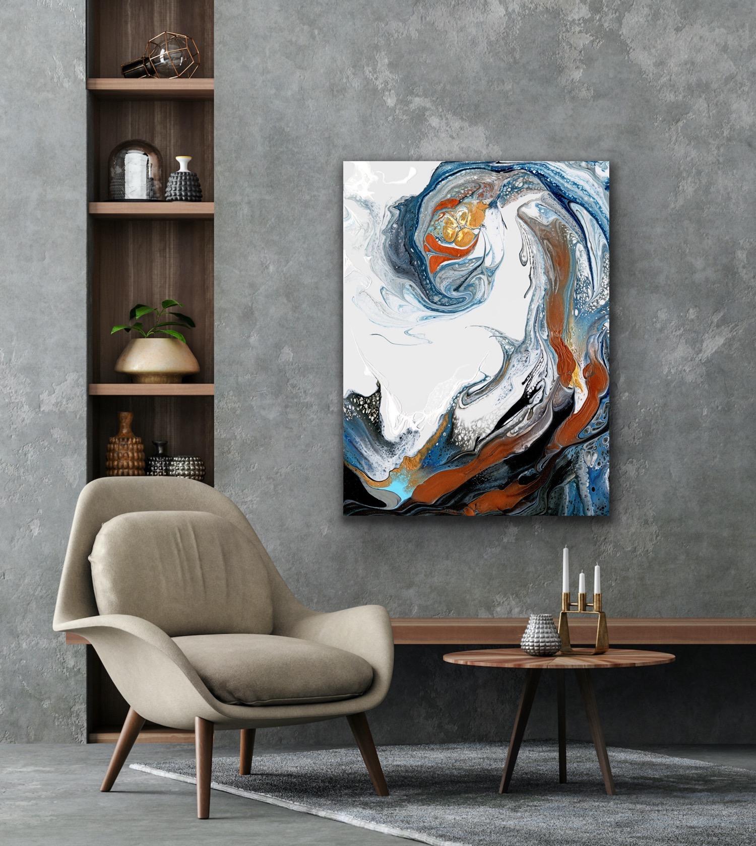 Modern Abstract Wave Inspired, Celeste Reiter, Signed Limited Edition Giclee’ For Sale 4
