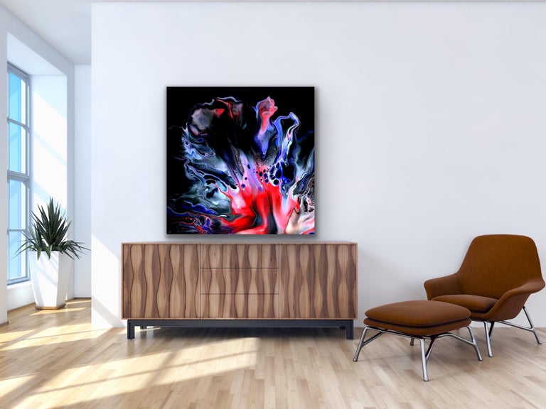 Modern Black Wall Art, Contemporary Large Indoor Outdoor Print, Artist Signed For Sale 1
