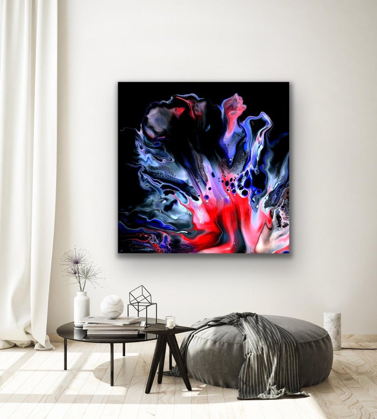 Modern Black Wall Art, Contemporary Large Indoor Outdoor Print, Artist Signed For Sale 2